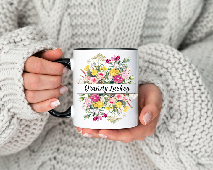 Personalized Floral Mug