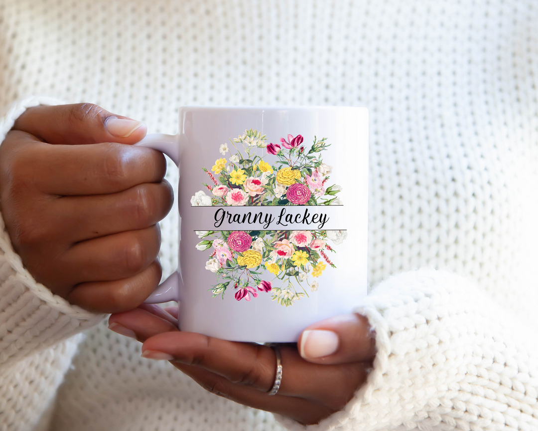 Personalized Floral Mug